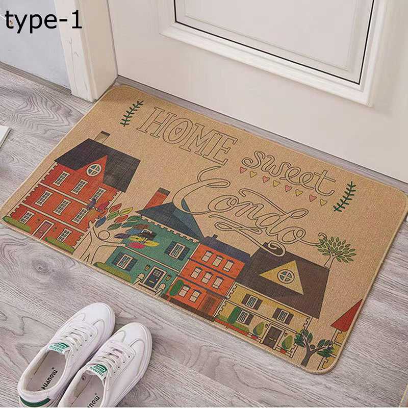 模造サイザル麻絨毯 シンプル 玄関マット キッチンマット 台所マット 吸水 洗える 滑り止め 衝撃緩和 ..