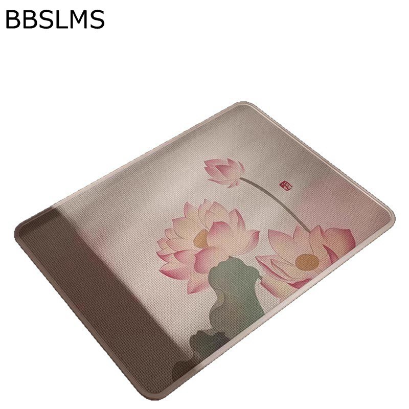 模造サイザル麻絨毯 蓮の花 キッチンマット 台所マット 玄関マット バスマット 吸水 洗える 滑り止め ..