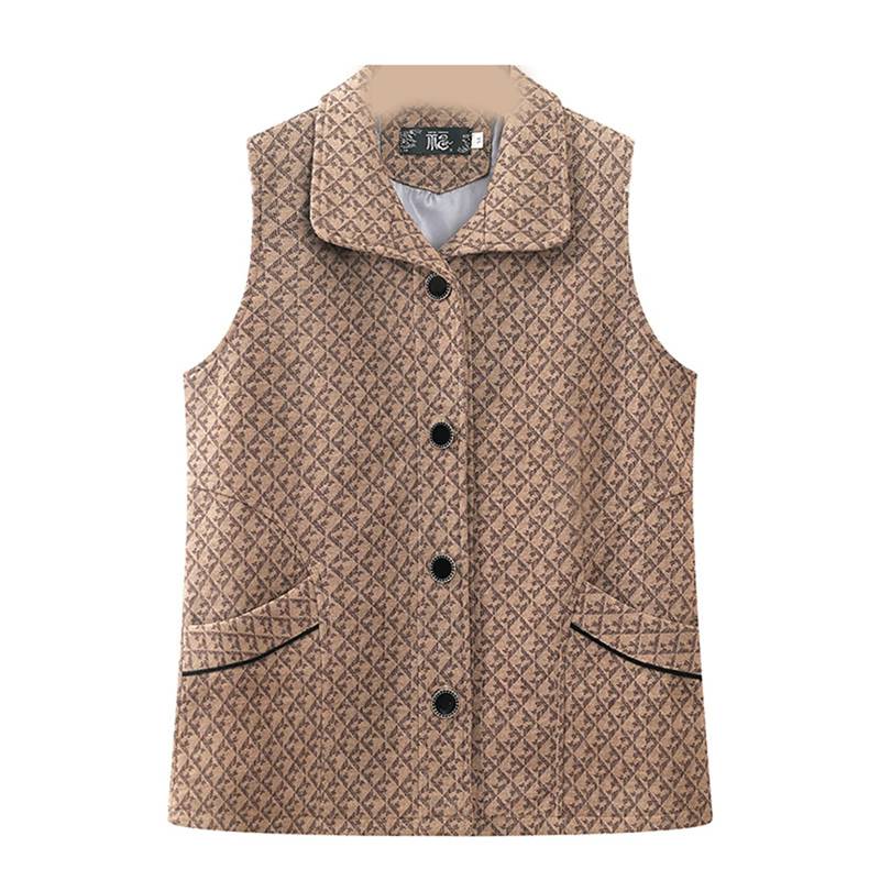 ジレベスト シニアファッション レディース 高齢者 秋春 薄手 ポケット付 前開きボタン インナー トップス プレゼント 敬老の日 レイヤード カジュアル 袖無し アウター おばあちゃん