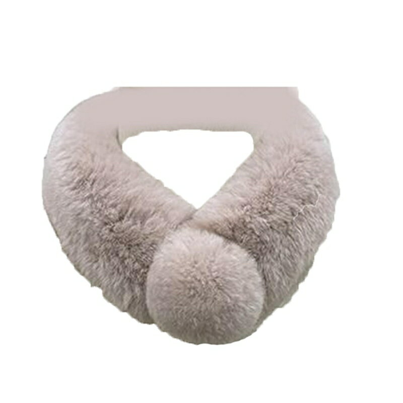 ティペット 暖かいマフラー ウサギファー 兎毛皮 ポンポン ファースヌード もこもこ ネックウォーマー ..