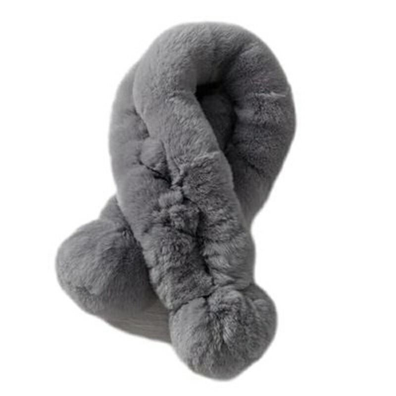 ファースヌード 兎毛皮 ウサギファー ポンポン ティペット レディース ファーマフラー ネックウォーマ..