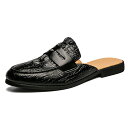 ビジネスサンダル メンズ かかとなし スリッパ 通気 ローファー 快適 フラット フォーマル 紳士靴 軽量 履き心地 スリッポン 男性 革 デッキシューズ ブラウン ブラック 社内履き 事務所用 仕事