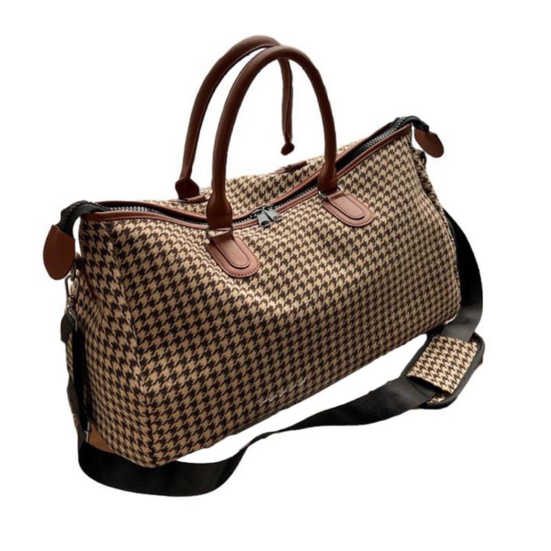 トラブルバッグ ボストンバッグ 千鳥格子 2way 3way キャリーオンバッグ 旅行かばん 機内持ち込み可 撥水 大容量 オーバーナイトバッグ 手提げ 肩掛け 収納便利 男女兼用 2泊3日旅行 ジム