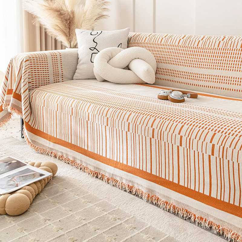 ソファーカバー マルチカバー 2人掛け 北欧 一体型 シンプル 幾何風 ストライプ ソファカバー ソファー保護 防塵 キズ防止 汚れ防止 ソファー 耐久性 柔ら...