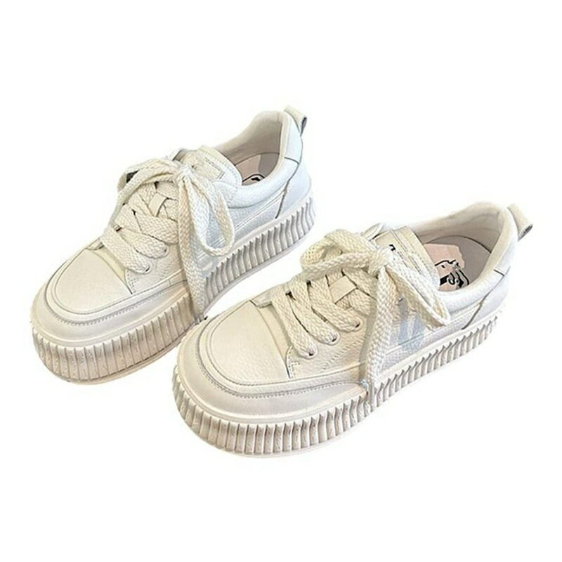 厚底 スニーカー 身長5cmUP コンフォートシューズ レディース ローカット レースアップ 無地 ジョギン..