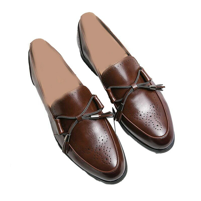 ローファー メンズ スリップオン リボン タッセル付き 大きいサイズ 蝶結び ドライビングシューズ モカシン フラッツシューズ 紳士靴 男性 会社用 ローヒール...