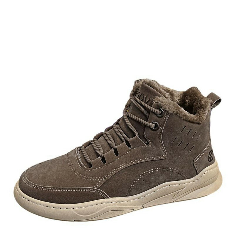 スノーブーツ メンズ 裏ファー レースアップ スケボー トレッキングブーツ 紳士靴 切り替え 冬用 雪遊..