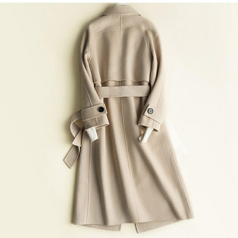 ラシャコート ウールコート ウール100% レディース チェスターコート ロング丈 ドレス ベルト付き ビジネスジャケット 秋冬着 おしゃれ カジュアル ゆったり アウター 羽織 通勤 オフィス
