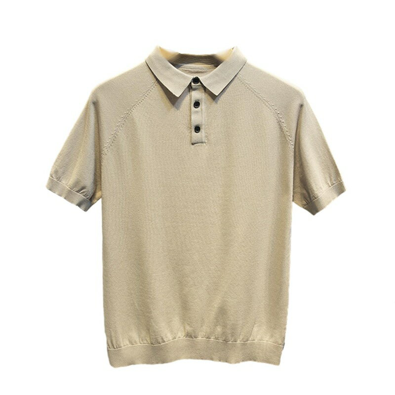 半袖シャツ ポロシャツ メンズ ベーシック 韓国風 軽量 薄手 接触冷感 コットン 吸汗速乾 カジュアル 無地 フィット 大きいサイズ ラグランスリーブ ニット ビジネス 普段着 サマーウェア