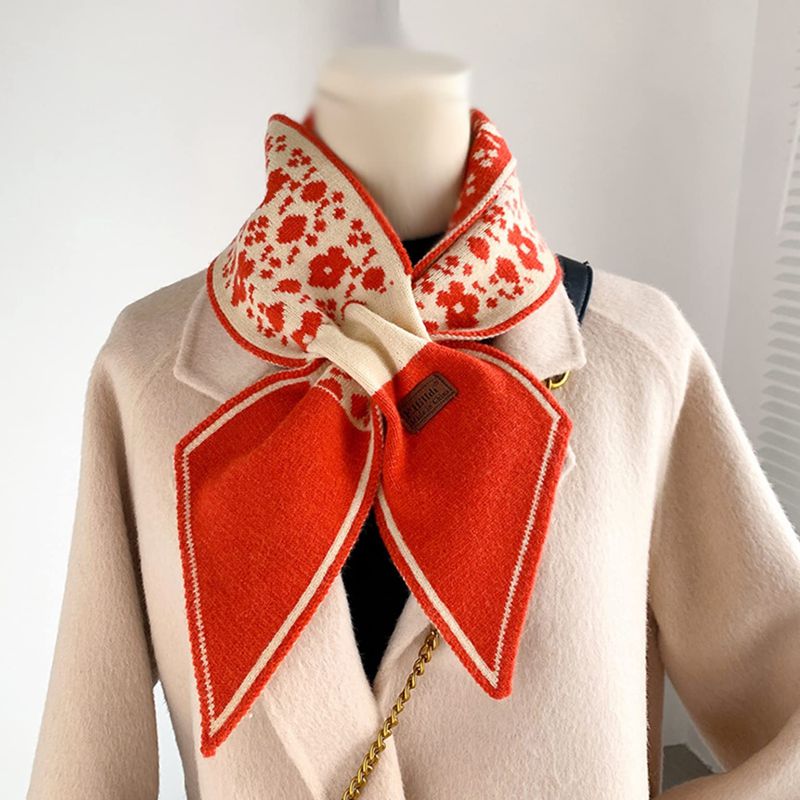 ニットティペット レディース 千鳥柄 チェック柄ネックウォーマー 小顔効果 スヌード 可愛い 襟巻き 軽..