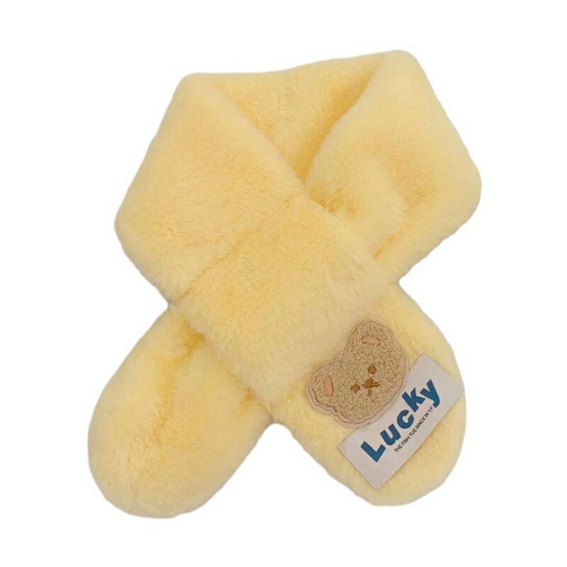 ティペット ネックウォーマー ボアマフラー レディース 秋冬用 保温性良い かわいい熊刺繍付き 厚手 首..