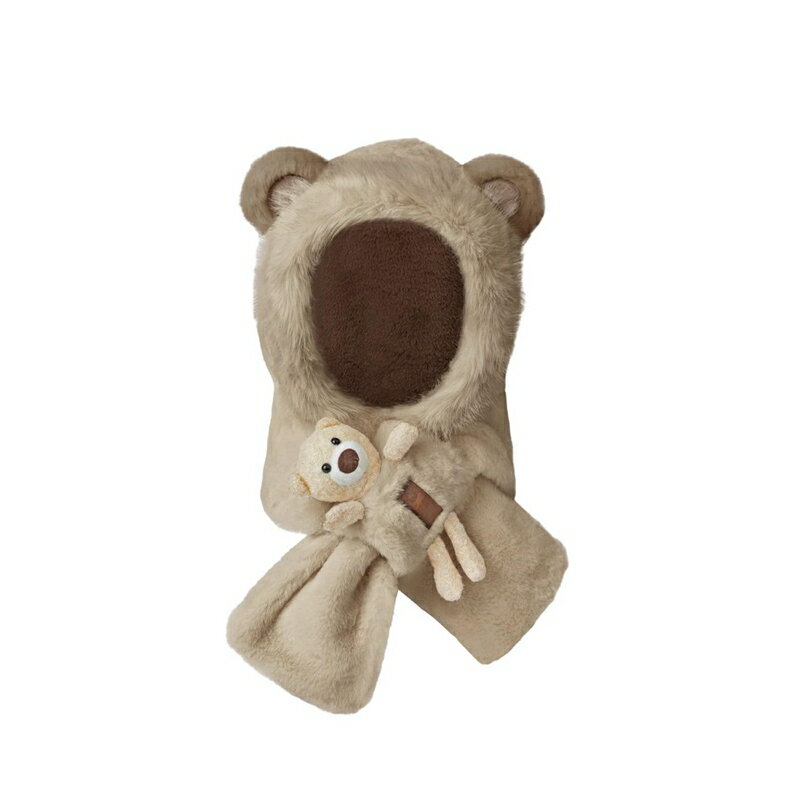 マフラー 3in1 手袋 レディース 熊耳付き帽子 一体型 可愛い 萌え萌え 冬物 あったかい 多機能 ミント ..