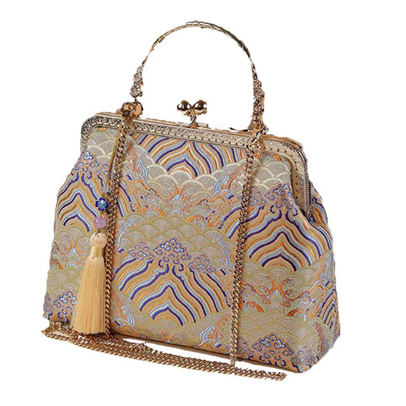 パーティーバッグ レディース クラッチバッグ シルクサテン 光沢感 チェイン ショルダーバッグ ハンド..