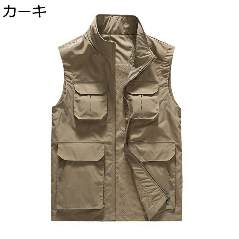 シニア女性ベスト レディース ジレ チョッキ 撮影 お釣りベスト サイドポケット 収納便利 速乾 軽量 暖かい 重ね着 ノースリーブ アウター 純色 アウトドア 戸外 ワークベスト 多機能 春夏秋