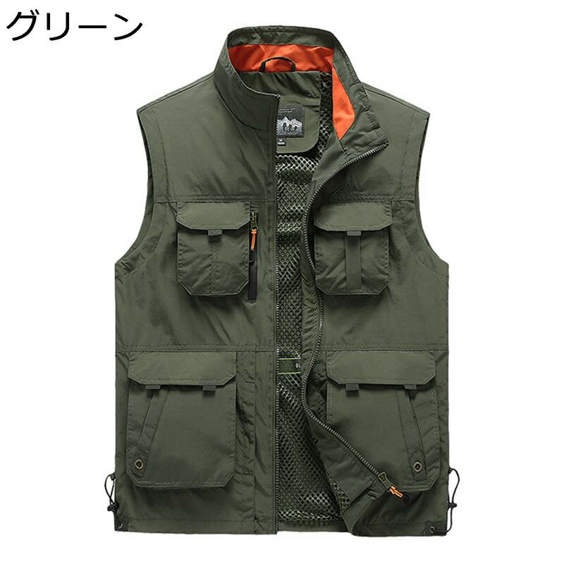 シニア女性ベスト レディース ニットベスト 撮影 お釣り ジレ チョッキ ポケット 収納便利 速乾 暖かい 軽量 重ね着 ノースリーブジャケット 無地 アウトドア 戸外 ワークベスト 多機能 四季