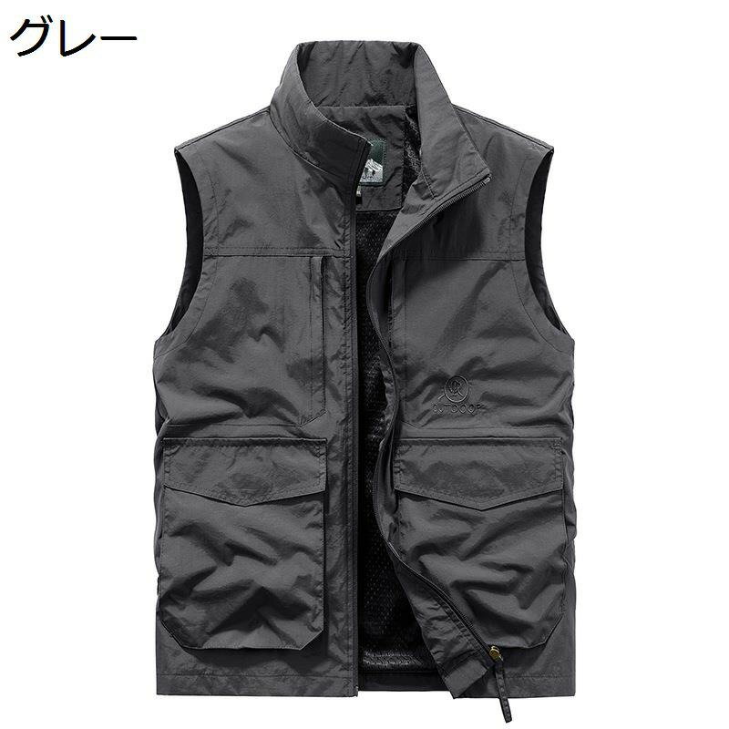 ニットベスト レディース 高齢者 中年向け シニア女性ベスト 作業ウェア ジレ チョッキ 暖かい速乾性 快適 立ち襟 ポケット 重ね着 春夏秋用 袖なし ミリタリー フィット 動きやすい おしゃれ