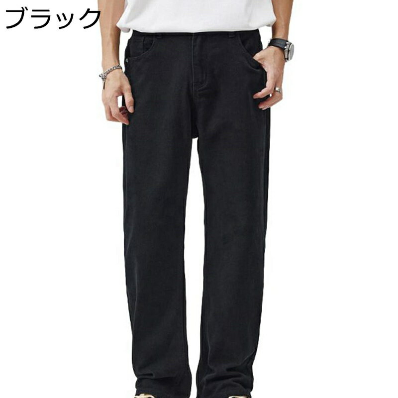 ジーンズ 無地 ストレート メンズ ズボン デニムパンツ ロングパンツ S-4XL フィット ストレッチ ウォ..