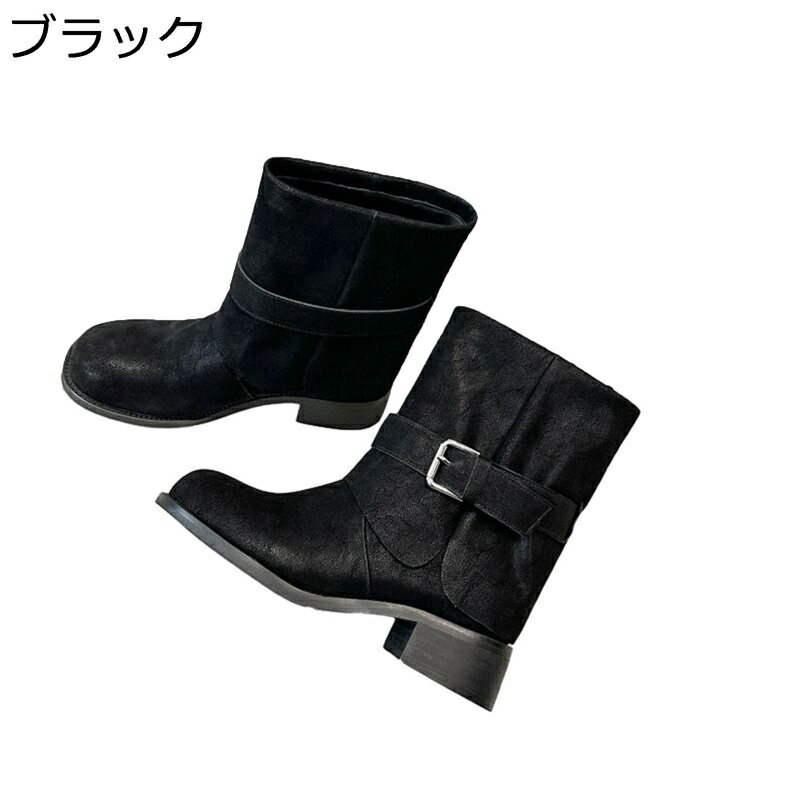 ミドルブーツ レディース 厚底 ジョッキーブーツ 防寒 耐磨耗 ゆったり 冬 合成革 防水 汚れにくい ラ..