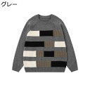 プルオーバー ポロシャツ メンズ セーター ニット 春秋 長袖 上品 大人 ジャガード 切替 ざっくり 無地 厚手 快適 暖かい 抗菌防臭 プレゼント ビジネス...
