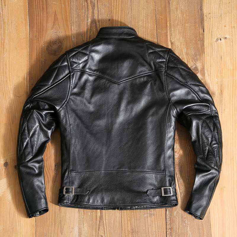 本革ジャケット 牛革 メンズ バイクジャケット バイカー 防風防寒 レザーコート 革ジャン ブルゾン 秋 ジップアップ 立ち襟 スリム アウター アウトドア 通勤 通学