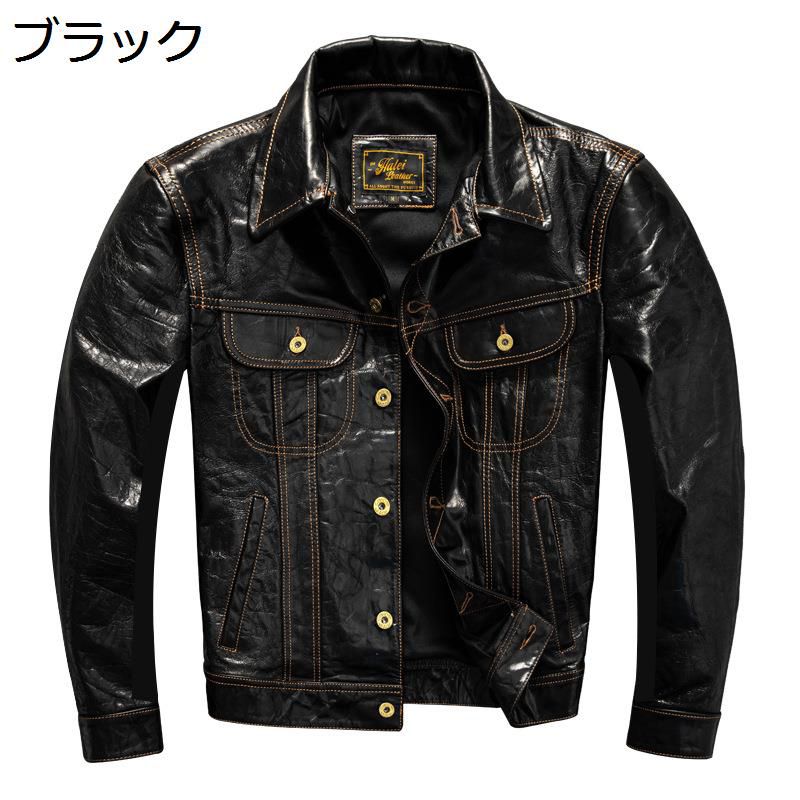 レザージャケット 羊革 メンズ ライダースジャケット バイカー 防風 防寒 本革コート 植鞣め ワックス染め 秋冬 ジップアップ ブルゾン アウター デイリー スポーツ バイク用