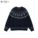 メンズ プルオーバー セーター ノルディック風 ニット 春秋 長袖 オフィス ビッグシルエット 着心地のいい クルーネック 暖かい 抗菌防臭 おしゃれ 大人 ヴ...
