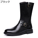 ロングブーツ メンズ ライダー ジョッキーブーツ バックル 乗馬 バイカー 滑り止め 耐久性 通気 コンフォート 走れる 暖かい 撥水 大きいサイズ オートバイ コスプレ撮影用 アニメ 旧車會