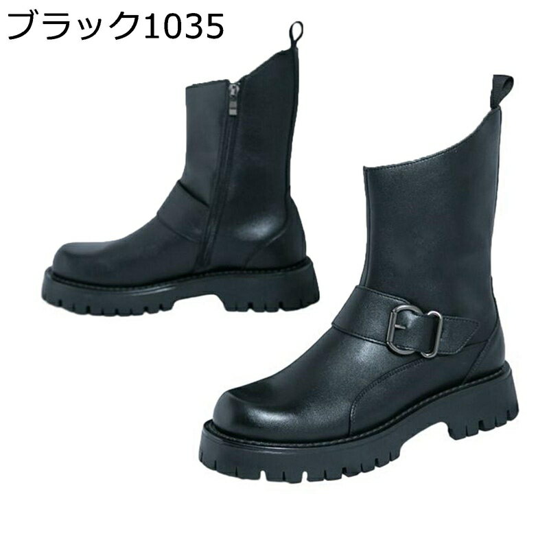 メンズ ミドルブーツ 乗馬ブーツ バックル 男女兼用 エンジニア バイカーズ ジョッキー 防滑 耐磨耗性 防臭 コンフォート ぶらつく 保温 防水性 痩せ クラシック パンク系 幅広 イベント 舞台 旧車
