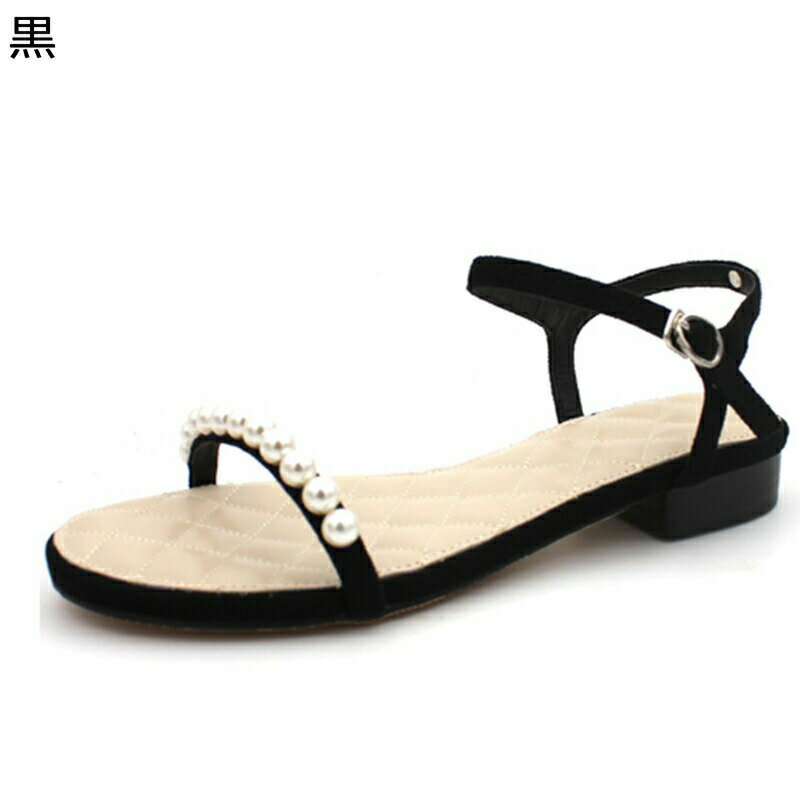レースアップサンダル パール 甲ストラップ 真珠 レディースさんだる 夏靴 レディース ローヒール 太ヒール ローマ風 ビジネス カジュアル フェミニン 普段用 通勤 身長アップ 可愛い