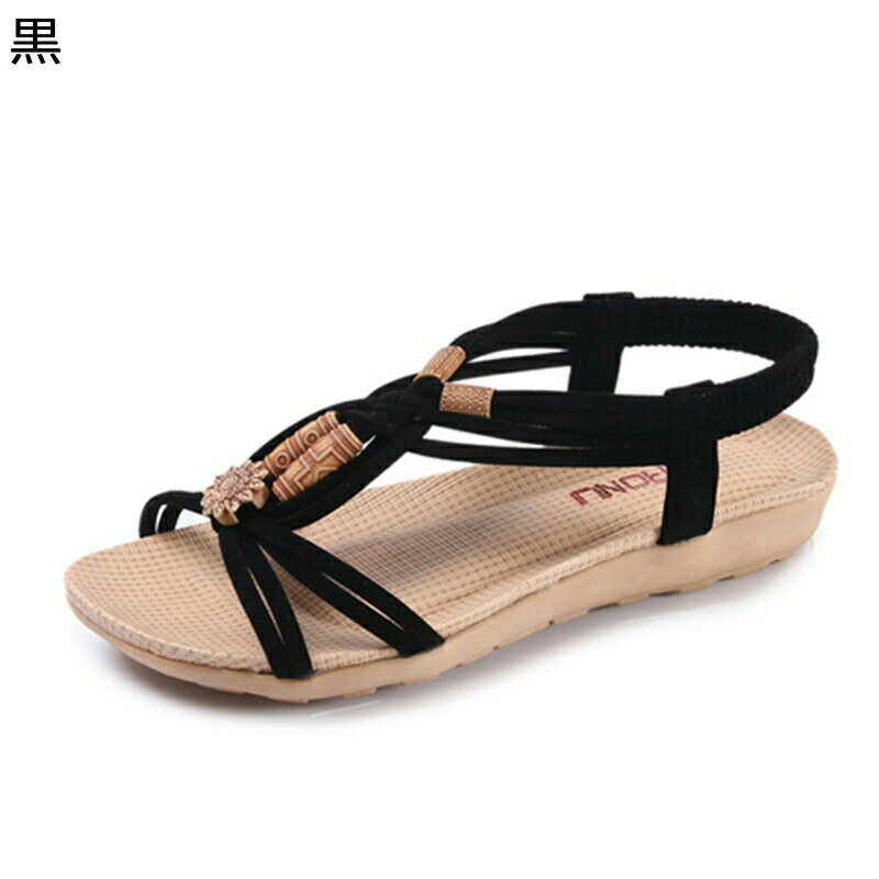 編み上げ 細いストラップ 花飾り 弾性バンド サンダル レディースさんだる クロスサンダル 夏靴 ラウンドトゥ フラットシューズ レディース ローマ風 シンプル オシャレ フェミニン お祭り