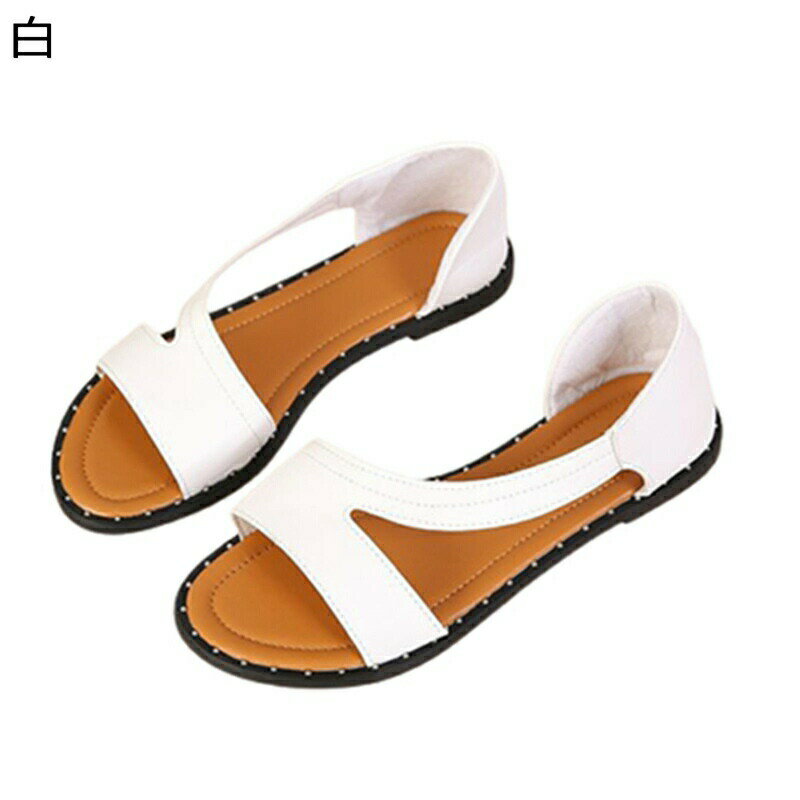 サンダル リベット メタリック 金属 ストラップ レディース ストラップサンダル 夏 ローマ ビーチサン..