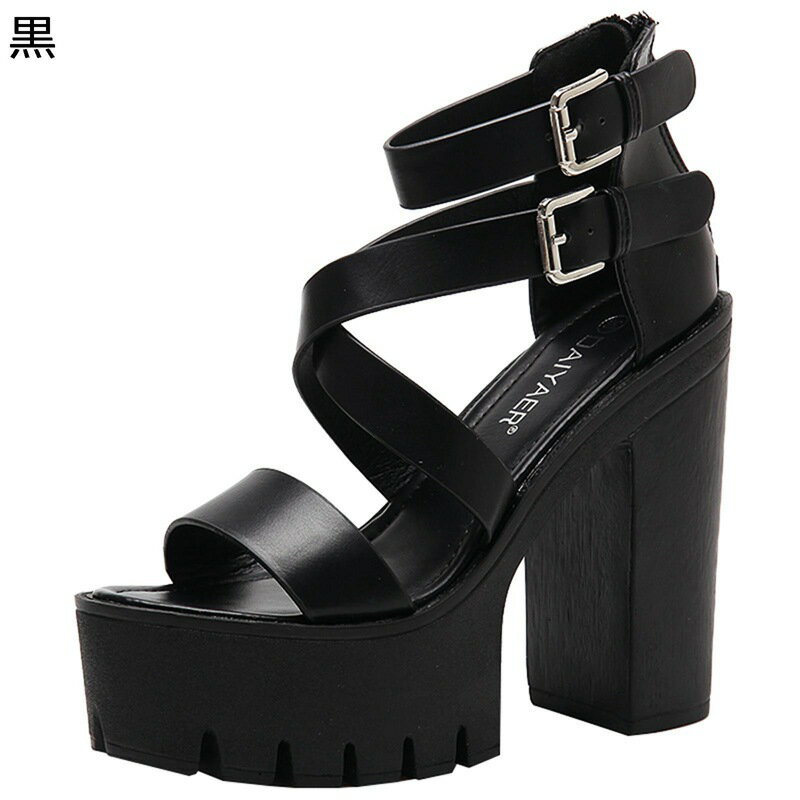 ショートブーツ サンダル クロスストラップ 甲ストラップ レディース ハイヒール バックファスナー 粗いかかと 防水台 可愛い 二次会 フェミニン 演出 履きやすい 歩きやすい 蒸れない 夏