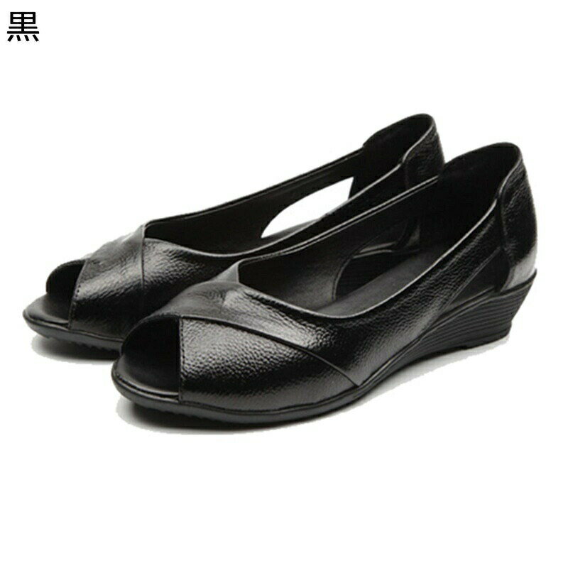 ウェッジサンダル モカシン サンダル レディース レザー 本革 大きいサイズ ウェッジヒール オープントゥ ローヒール レトロ ユニーク ..