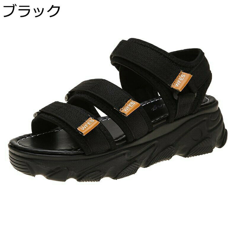 スポーツサンダル スニーカー レディース ベルクロ 厚底サンダル 3連 メッシュ ストラップ 登山サンダル マジックテープ着脱式 疲れにくい 痛くない 幅広 脱げにくい カジュアル 高齢者 旅行 リゾート