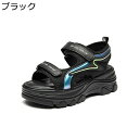 スポサン レディース スニーカーサンダル 厚底 ベルクロ 夏靴 身長5.5cmUP メッシュ パッチワーク さんだる 疲れない 履きやすい 滑りにくい 透気性 ...