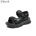 スポサン スニーカーサンダル レディース さんだる 厚底4cm マジックテープ スパンコール アンクルストラップ キラキラ 軽便 やわらか 蒸れにくい オシャレ...