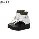 7cmヒール プラットフォーム サマーブーツ トング レディース バックジッパー オープントゥ バックル PUレザー 厚底 夏 防滑 防水 ハイカット サンダル...