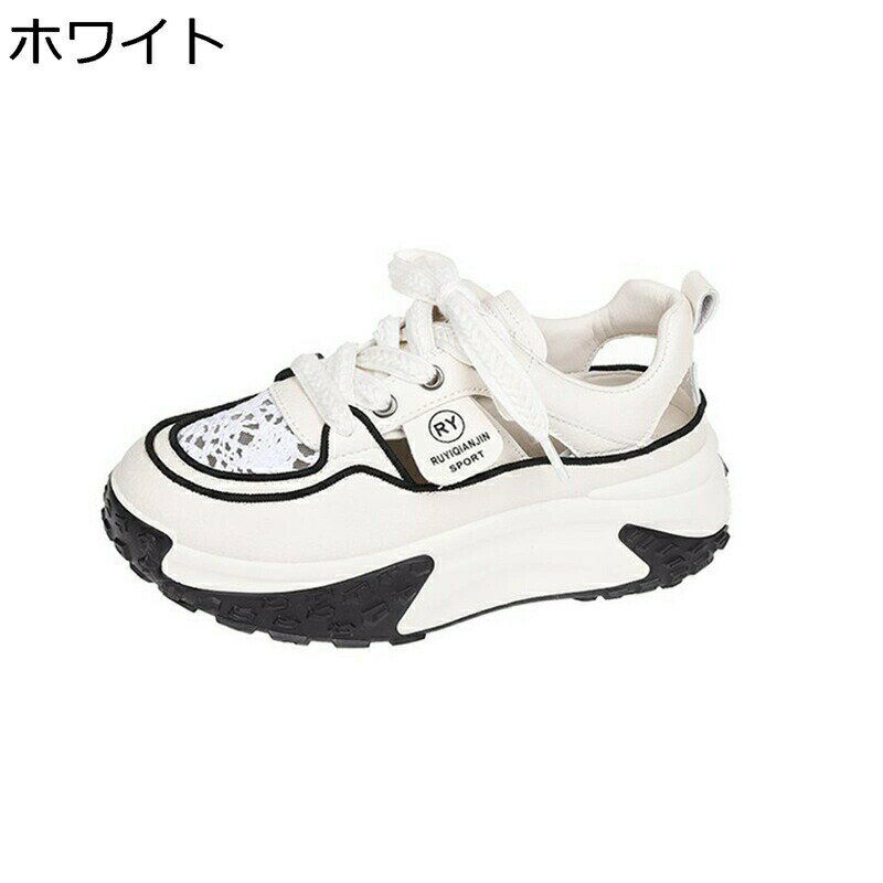 6cm厚底 透かし彫りデザイン スニーカー 牛革 レディース 面ファスナー メッシュ つま先あり キラキラ付き オシャレ スカシ編み 夏 スポーツサンダル 防滑 ゴム ローカット プラットフォーム