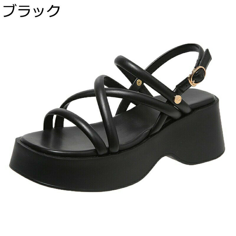 レディース 厚底サンダル 細ストラップ グラディエーターサンダル カジュアル 外履き ビーチサンダル 歩きやすい 履きやすい フラット ハイヒール 夏 美脚 身長アップ 防滑 通勤 日常 リゾート