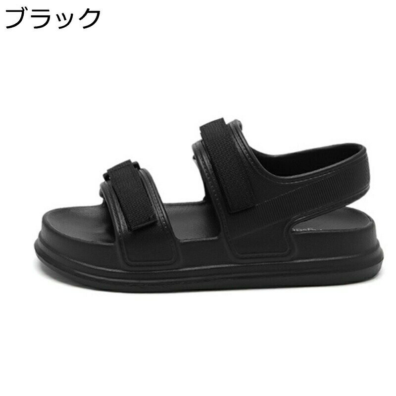 厚底サンダル 外履き レディース スポーツサンダル カジュアル ベルクロ 履きやすい ビーチサンダル フラット 歩きやすい コンフォート 夏用 軽量 通気性 防滑 サマーシューズ 学生 デイリー 通勤 旅行