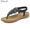 レディース ビーチサンダル ボヘミアン 美脚 トングサンダル フラット 歩きやすい コンフォート 履きやすい リゾートサンダル 大きいサイズ 夏 軽量 通気性 滑らない 屈曲性 ぺたんこ 旅行 海 レジャー