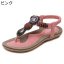 ビーチサンダル レディース レトロ ボヘミアン トングサンダル スリッポン 履きやすい 歩きやすい コンフォート フラット 大きいサイズ サマーシューズ 夏 外履き 滑らない デイリー 通勤 リゾート 旅行