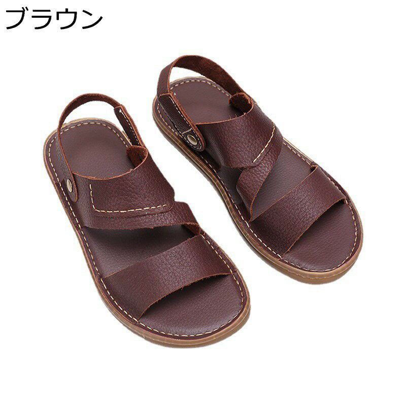 サンダル メンズ 本革サンダル 2way スリッパ 外履き コンフォート 滑らない カジュアル 履きやすい 疲れない ドライバーサンダル 夏 アウトドア ウォーキング ジョギングサンダル 涼しい 通気 防臭
