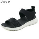 レディースサンダル 大きいサイズ スポーツサンダル スニーカー風 ラインストーン 婦人 スポサンス ポーティー クッション性 軽い シンプル 太めストライプ シ...