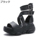 ブーツサンダル レディース サマーブーツ 厚底 本革サンダル バックル ブーティ クロスベルト ショットブーツ 柔らかい プラットフォーム クッション性 軽量 ...
