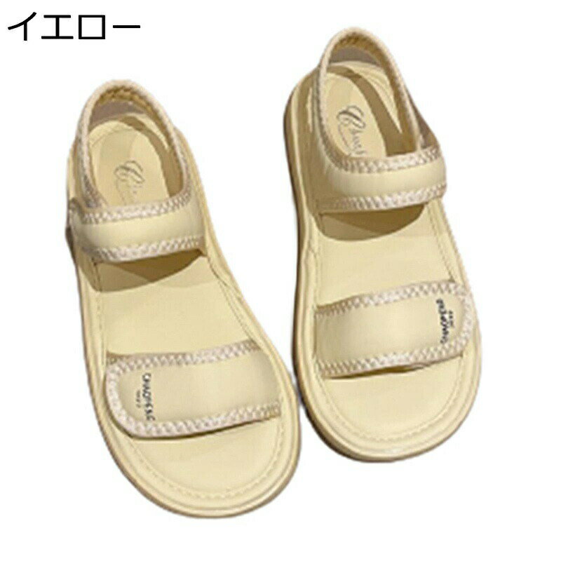 スポーツサンダル レディース スニーカー ファッションサンダル プラット マジックテープ着脱式 アンクルストラップ 調節可能 夏用 走れる 爽やか 通気性 韓国 簡約 レジャー ランニング