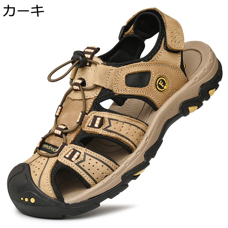 メンズ サンダル ビーチサンダル つま先保護 スポーツサンダル アウトドア 水陸両用シューズ 滑らない カジュアルサンダル 通気 防臭 ドライバーサンダル 夏用 ジョギングサンダル 大きいサイズ