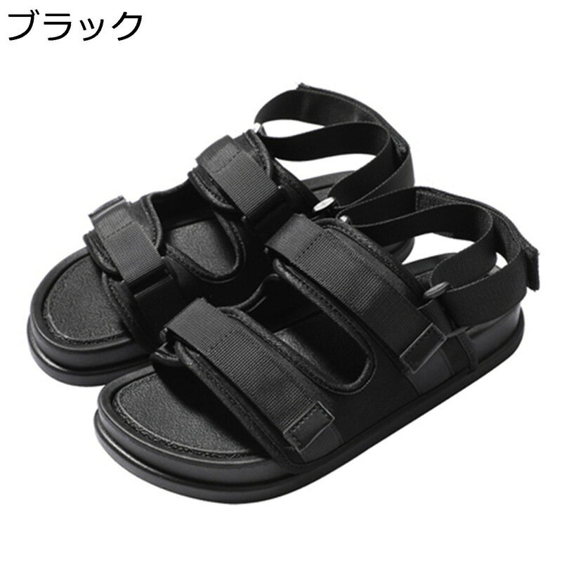 サンダル 2way スリッパ 外履き メンズ ビーチサンダル コンフォート ストラップ マジックテープ 厚底 軽量 滑らない スポーツサンダル ドライビングシューズ 通気 速乾 普段履き アウトドア 夏用