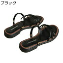 サンダル ビーサン レディース 2WAY 両用 ビーチサンダル 夏サンダル フラット スリッパ クロスストラップ 春夏用 ボヘミアン風 疲れない 履きやすい 滑りにくい 透気性 細見え ファッション シンプル 日常