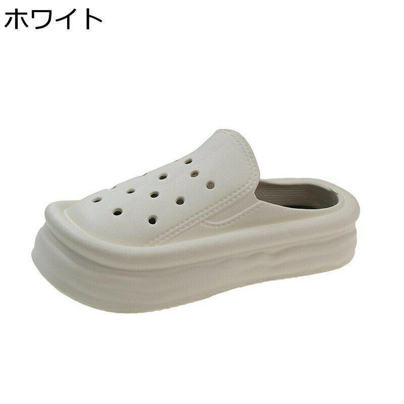 EVA サボサンダル レディース スリッポン かかとなし 厚底 軽量 身長アップ カジュアル 夏用 ミュール サンダル 通気 晴雨兼用 蒸れにくい 滑り止め ビーチサンダル 中空スリッパ クッション性